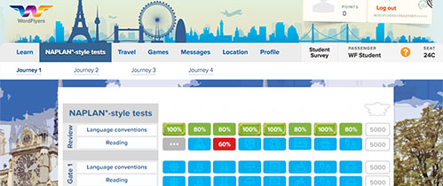 Screenshot of Wordflyers program